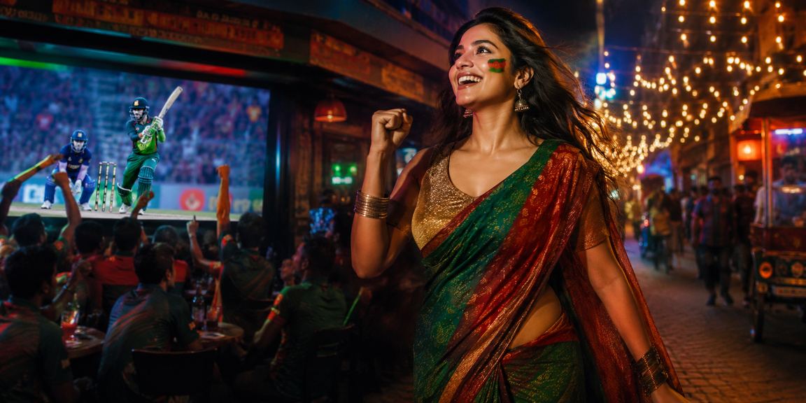 নারায়ণগঞ্জের নাইট মার্কেটে ক্রিকেট বেটিং অডস দেখছেন একজন বেটার